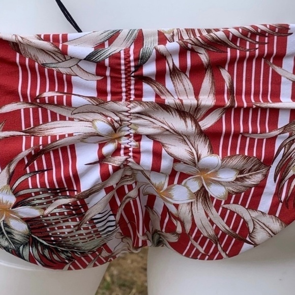 NWT Anthro Bikini Bottom Dolce Vita Tropical Print Cheeky Ruched Swim Bottom - Picture 7 of 10
